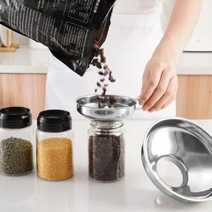 Embudo de acero inoxidable de boca ancha para cocina con gran diámetro