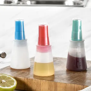 Hitzebeständige Silikon-Ölbürste mit Quetschflasche und Deckel-Set für Grill und Backen