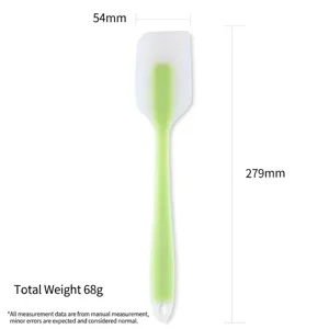 Spatule en silicone vert translucide de haute qualité pour crème et beurre, 279 mm