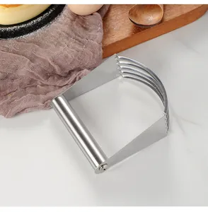 Professional detail view of a high-quality stainless steel pastry blender tool.