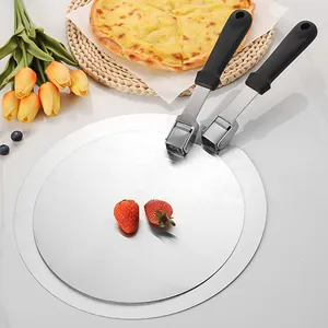 Hochwertiges Set aus 10 und 12 Zoll Edelstahl Pizzaschiebern mit faltbaren Griffen