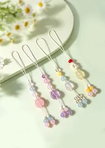 Handmade nine-tailed fox crystal beaded phone charms with cute pastel beads in a lovely set.