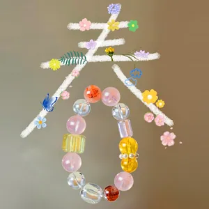Natürliches Mischkristall Perlenarmband Für Damen Süßes Dopamin Bonbonfarbenes Edelsteinarmband Handgefertigter Schmuck Frühlingsgeschenk