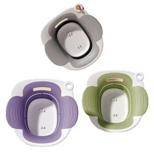 Petal-shaped foldable sitz bath for toilet in multiple colors for maternity care