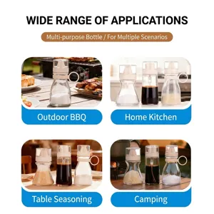 Glass seasoning bottle set for outdoor BBQ and home kitchen use