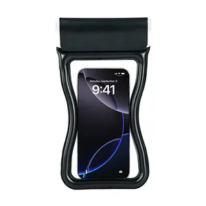 Universal hourglass waterproof phone pouch with triple seal and touch-compatible window