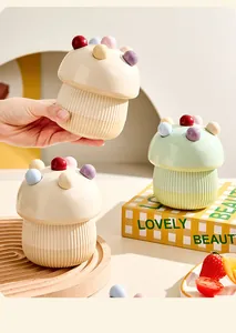 Boîte de rangement de fourchettes à fruits en forme de champignon aux couleurs dopamine