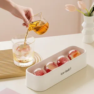 Molde para Bolas de Hielo de Whisky Redondo de Grado Alimenticio PP Bandeja de Esferas de Hielo Fácil Desmoldeo Herramienta de Bebidas DIY Cocina Hogar