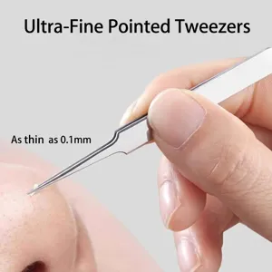 Professional stainless steel ultra-fine tip tweezers for precise blackhead removal
