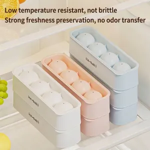 Moldes apilables de 4 celdas para bolas de hielo redondas para whisky y bebidas