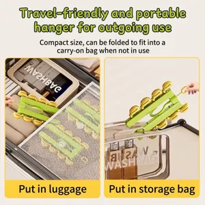 Portable folding clothes drying rack for travel socks and underwear