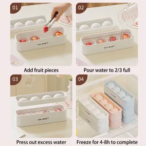 Guía de instrucciones de cuatro pasos para hacer bolas de hielo redondas para whisky con fruta