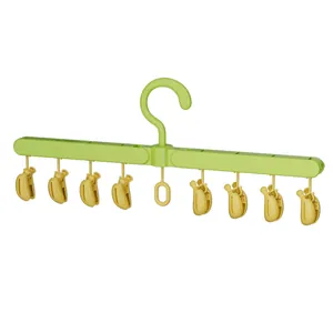 Portable folding multi-functional drying rack with 8 clips for socks and baby clothes