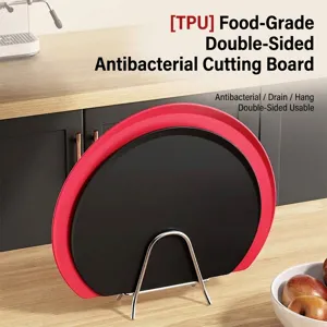 TPU Double Sided Cutting Board Antibacterial Mildew Proof Flexible Non Slip Chopping Board Kitchen Prep Mats With Stand