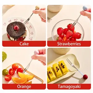 Fourchettes à fruits en acier inoxydable style dopamine pour desserts et amuse-gueules
