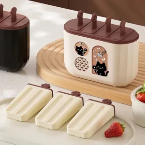 Cat Paw Popsicle Molds With Lid Home DIY Ice Cream Maker Reusable Ice Pop Molds For Kids Healthy Snacks Kitchen Accessories