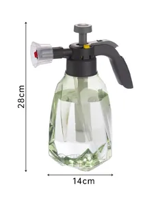 Multifunctional foam sprayer bottle with 28cm height and 14cm width dimensions, detail