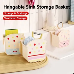 Panier de Rangement Suspendu pour Évier de Cuisine en Forme de Toast Matériau TPR Support de Drainage Multifonctionnel pour Éponge
