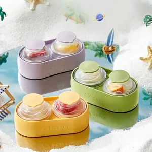 Large dual-cell round ice ball maker for whisky and cocktails, high quality ice mold set