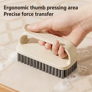 Ergonomic household cleaning brush with dense bristles for laundry and floors