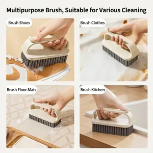 Multi-purpose household cleaning brush with dense bristles for shoes, clothes and mats