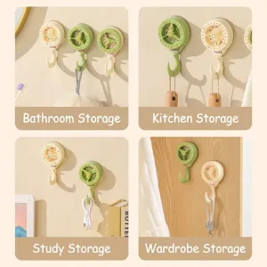 Creative clock-designed suction cup wall hooks for organized bathroom and kitchen storage