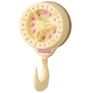 Creative suction cup hook with dopamine clock design for wall organization
