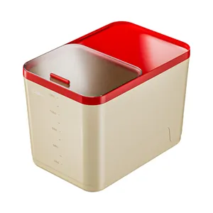 Contenitore per riso sigillato da 15 kg con scala e coperchio trasparente da cucina