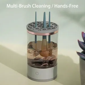 Automatic electric makeup brush cleaner for multi-brush cleaning and fast drying tool