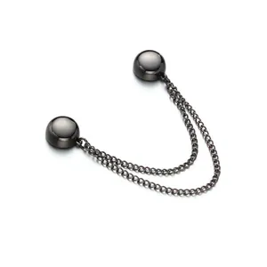Gunmetal magnetische gesp met dubbele kettingen om T-shirts in te korten en taille te versmallen