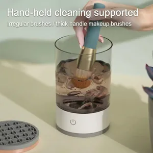 Automatic electric makeup brush cleaner machine for deep cleaning all brush types