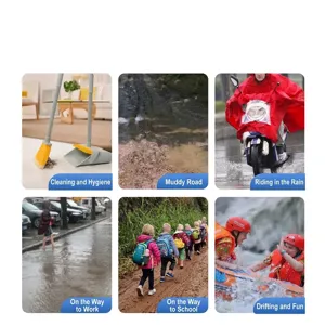 Couvre-chaussures jetables imperméables pour jours de pluie, plastique antidérapant