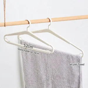 Cintre extensible blanc de style japonais pour grandes serviettes et draps (52-70cm)