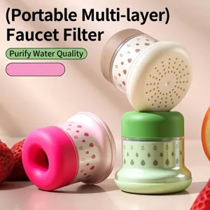Universele Kraan Waterfilter Meerlaagse Zuivering Spatwaterdicht Mondstuk Huishoudelijke Keuken Kraanwaterzuivering TPR Filter