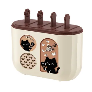 Cute cat paw popsicle mold with lid for DIY homemade healthy ice cream snacks