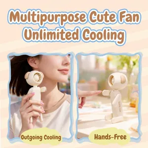 Mini ventilador portátil de perro de dibujos animados para mano y escritorio