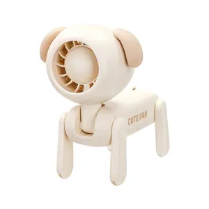 Lindo mini ventilador turbo portátil de perro de dibujos animados para escritorio