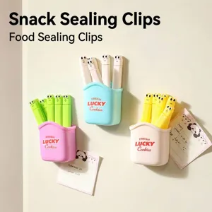 Clips de Fermeture Magnétiques pour Sacs Alimentaires Animaux Dessin Animé Avec Récipient de Stockage Portable pour Cuisine