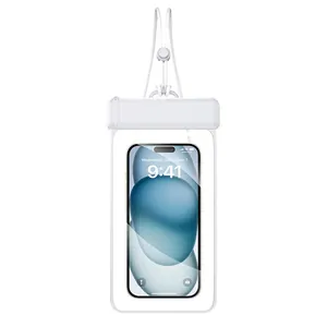 Pochette de téléphone étanche transparente universelle avec cordon et écran tactile