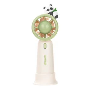 Mini ventilador turbo portátil con panda, dispositivo de enfriamiento silencioso y ligero