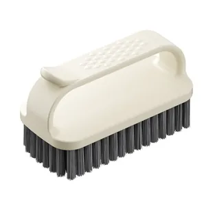 Multifunctional soft bristle cleaning brush for laundry and shoes with ergonomic handle