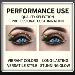 Vista detallada de pegatinas decorativas de perlas y pedrería para el maquillaje de ojos