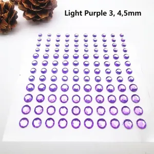 Vista detallada de pegatinas de diamantes de imitación acrílicos de 3mm, 4mm y 5mm