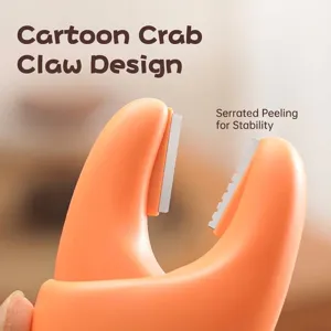 Creative orange crab claw shaped garlic peeler and vegetable skin scraper kitchen tool