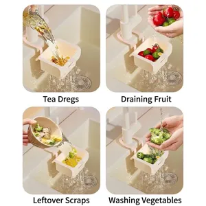 Panier d'égouttage suspendu de style crème pour déchets alimentaires et fruits