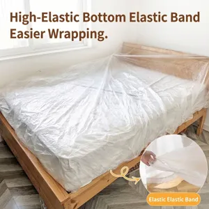 Funda Antipolvo Desechable De Plástico Para Muebles Con Banda Elástica Cubierta Protectora Impermeable Para Sofá Cama