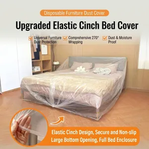 Cubierta de plástico desechable con banda elástica para protección de cama