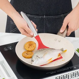 Siliconen spatel met roestvrijstalen handvat voor antiaanbakpan keuken