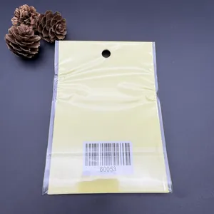 Bolsa de embalaje transparente OPP con tarjeta amarilla para pegatinas y nail art