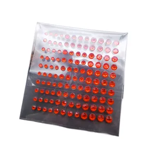 Pegatinas de diamantes de acrílico rojo para manualidades y scrapbooking de 3 mm a 5 mm